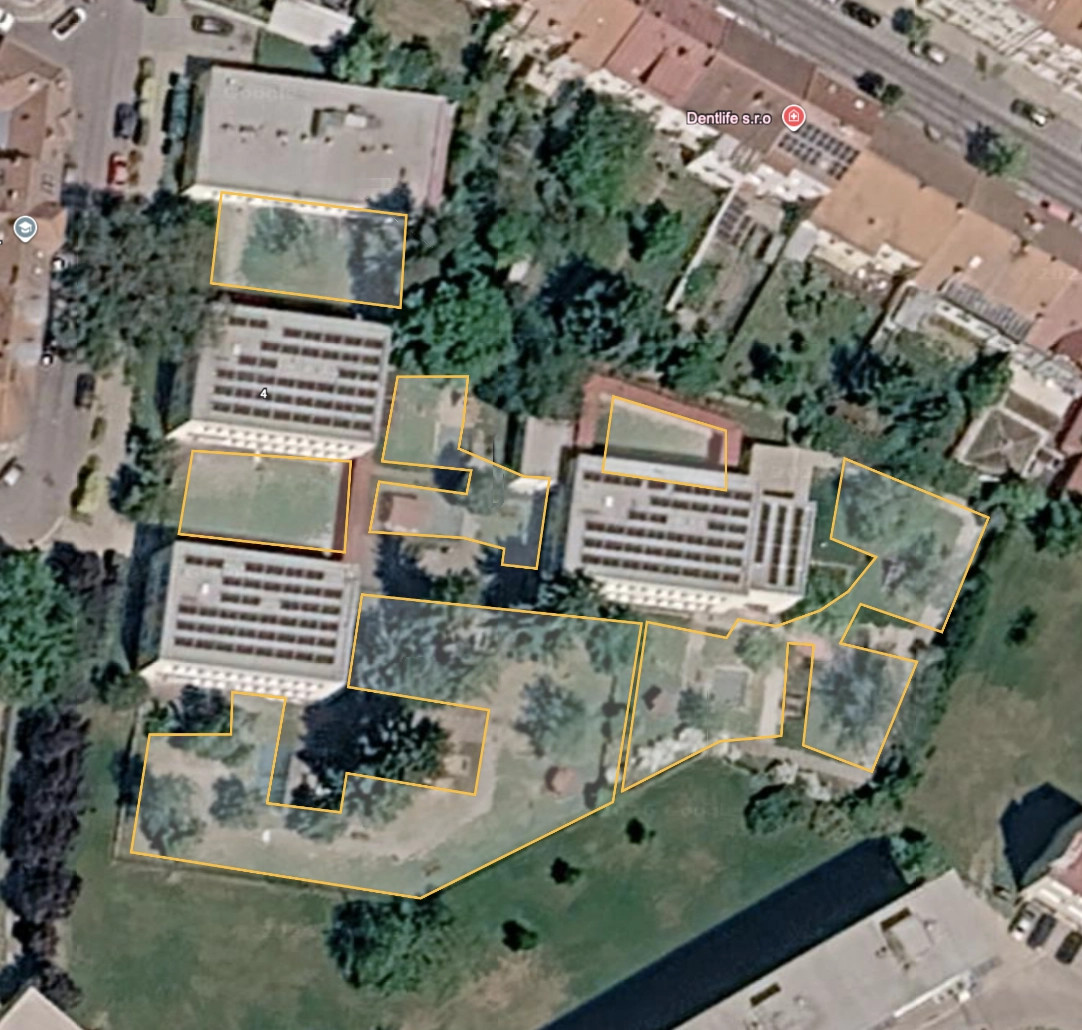 Zákres robotického sečení v satelitní mapě.